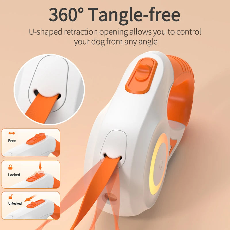Retractable Dog Leash with Flash Light