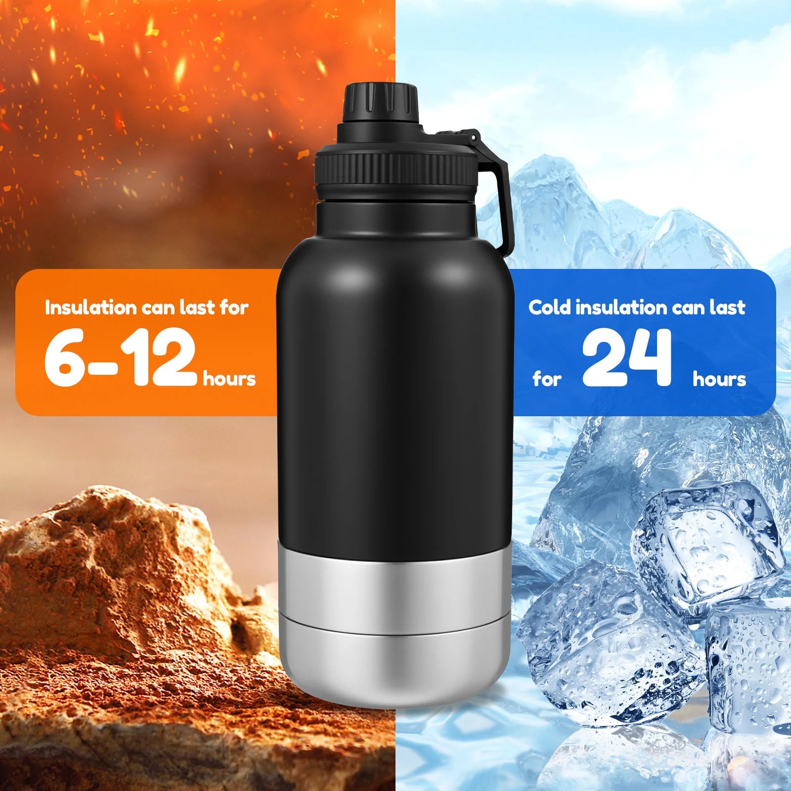 3-in-1 Stainless Steel Dog Water Bottle